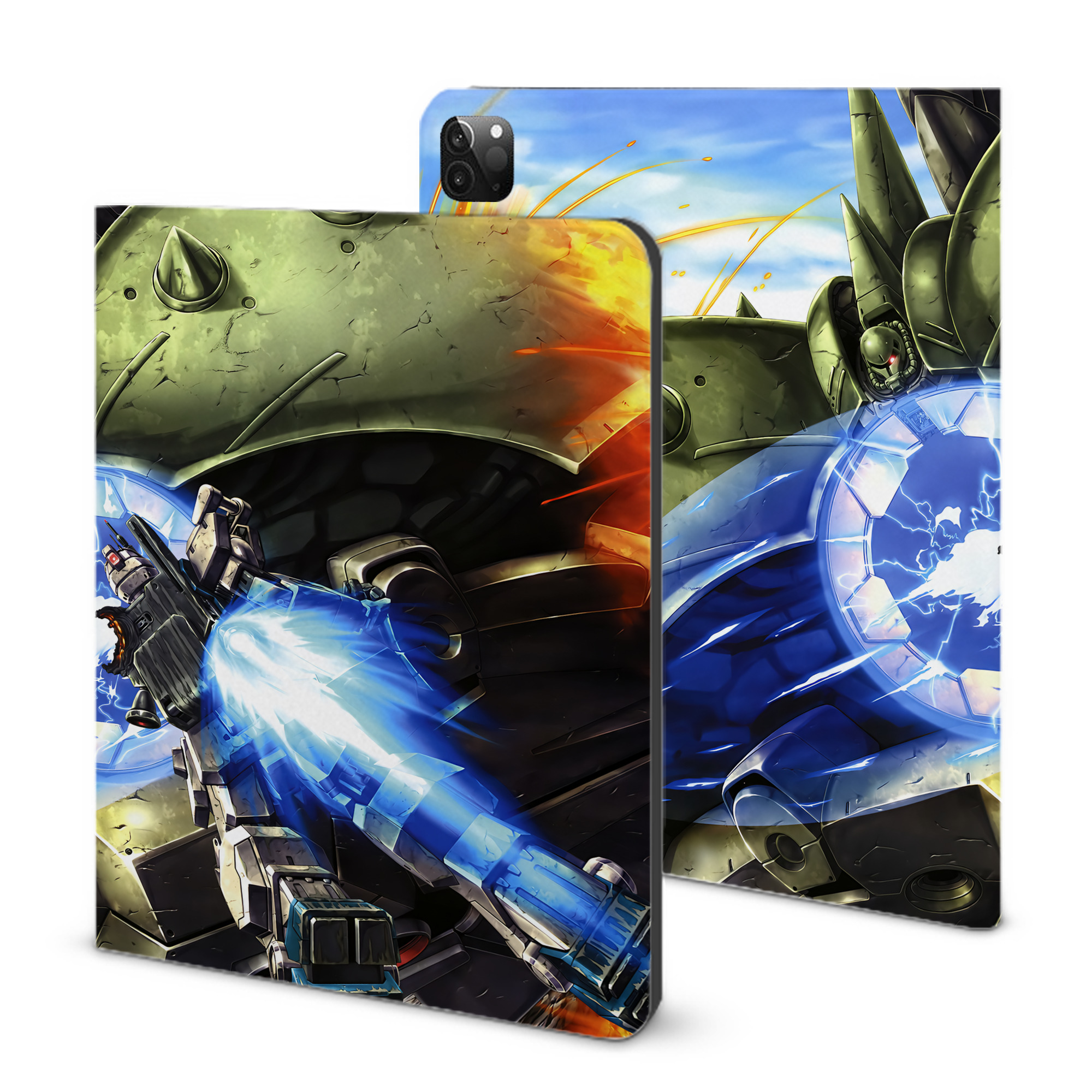 （画像用） 機動戦士ガンダム Mobile Suit Gundam IPadケース ペンホルダー付き ブックスタイルデザイン